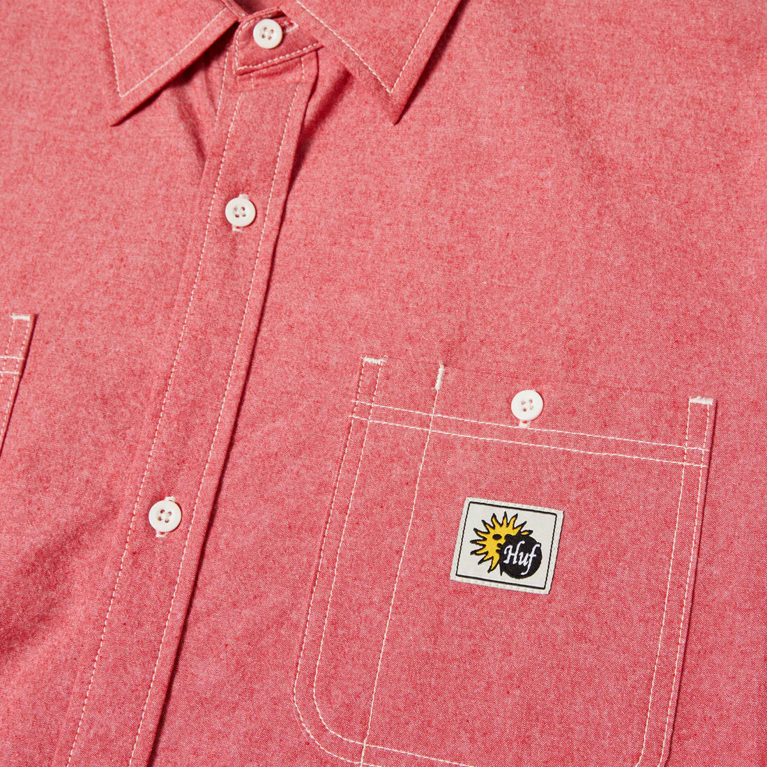 CAMISA HUF | TOTAL ECLIPSE CHAMBRAY RED - Monduber Skate Shop