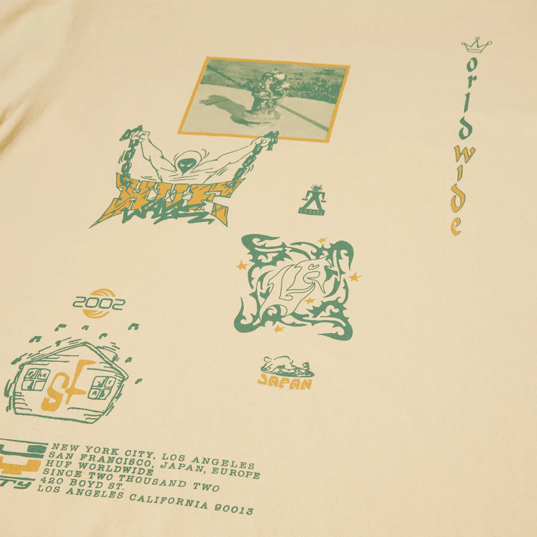 CAMISETA HUF | ZINE WASHED - Monduber Skate Shop