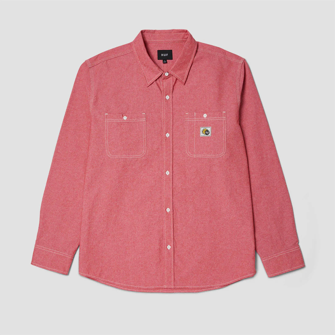 CAMISA HUF | TOTAL ECLIPSE CHAMBRAY RED - Monduber Skate Shop