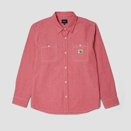 CAMISA HUF | TOTAL ECLIPSE CHAMBRAY RED - Monduber Skate Shop
