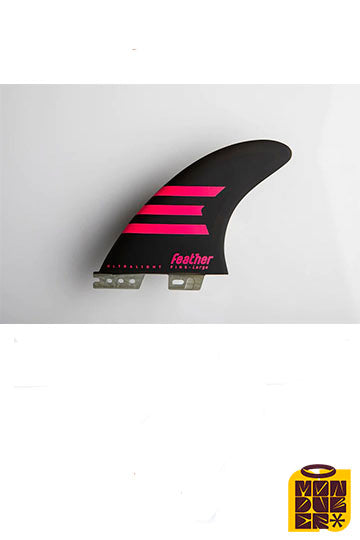 Quilla FEATHER FINS | Epoxy Hc Black/Coral Click tab - Monduber Skate Shop