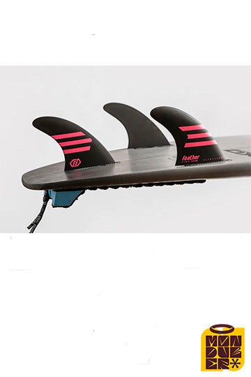 Quilla FEATHER FINS | Epoxy Hc Black/Coral Click tab - Monduber Skate Shop